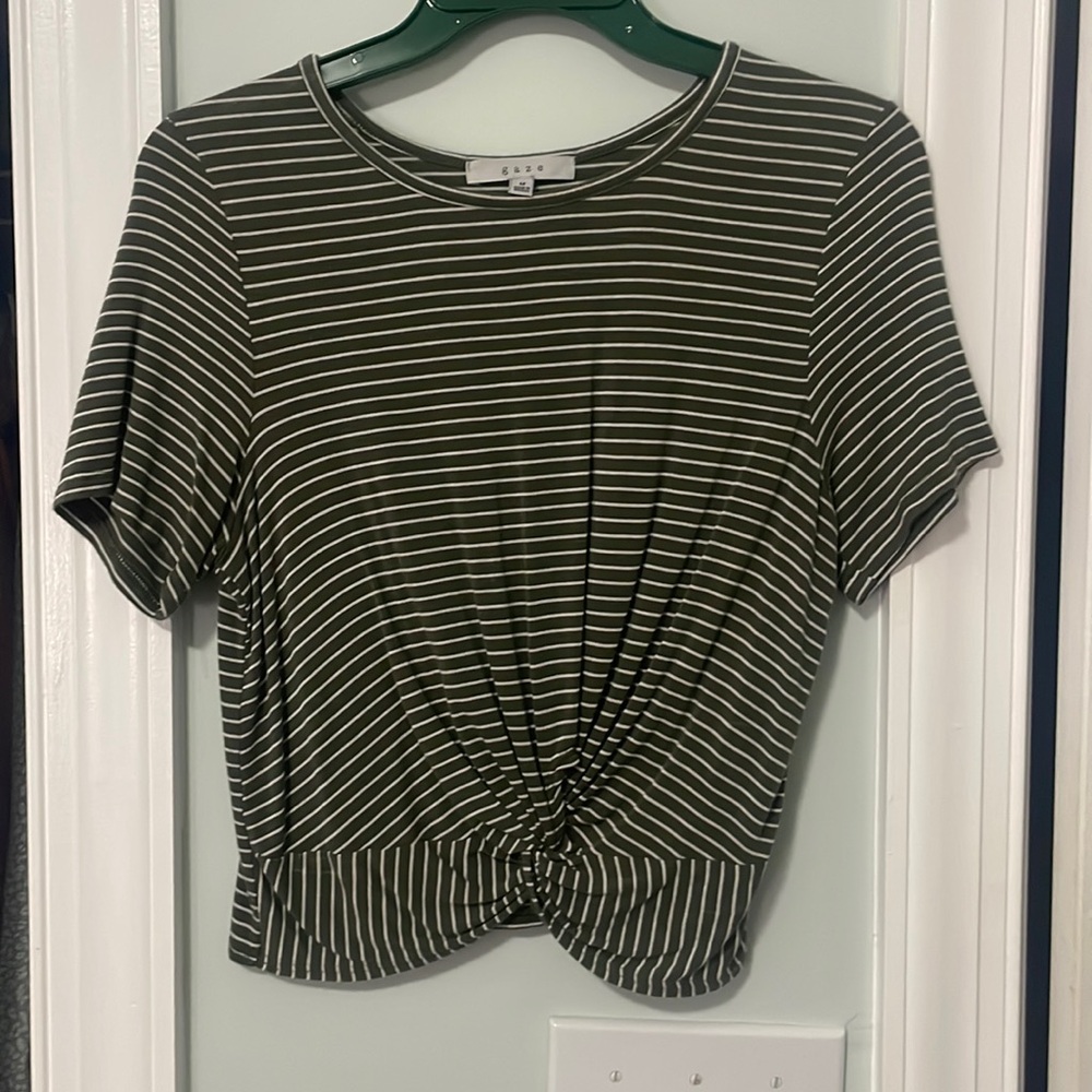 Green striped women’s shirt
